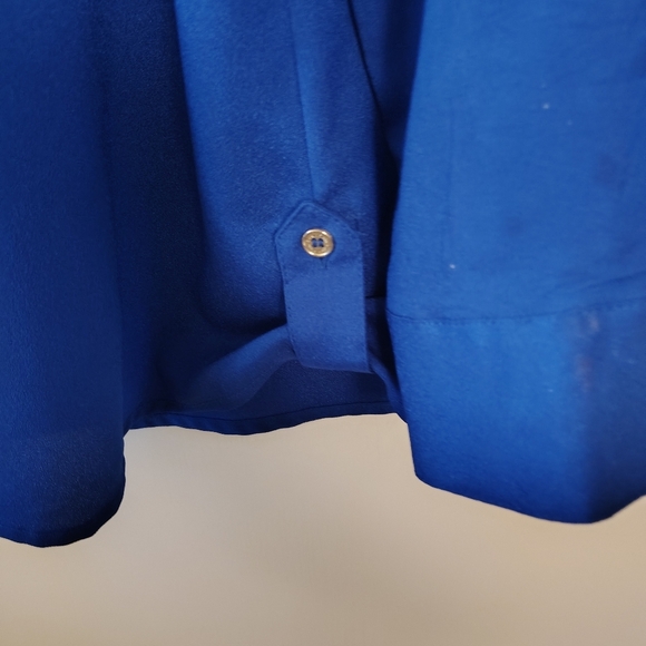 Royal blue Calvin Klein XL button down classy professional contemporary top - Picture 5 of 7